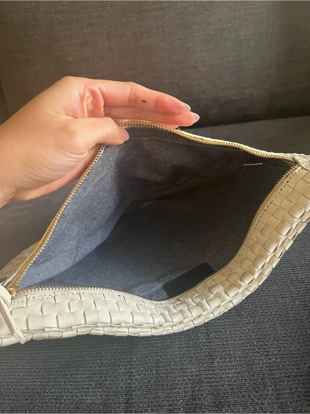 Clare V. Grande Fanny Woven Crossbody Bag - Cream (no strap)